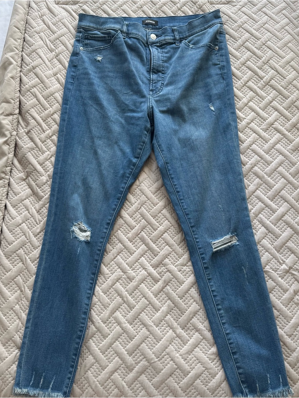 Women’s Skinny Distressed Blue Jeans - Size 12